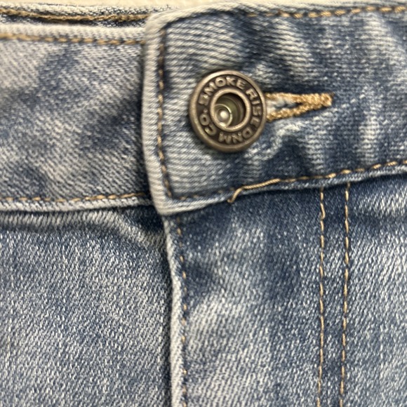 Smoke Rise Light Wash Straight Fit Jeans 40x32 Distressed Denim Streetwear 82930 - Picture 9 of 12